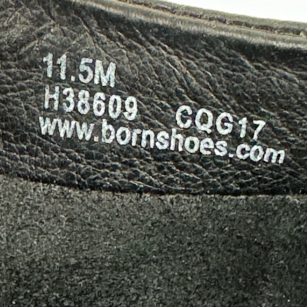 BORN Mens Bayne Full Grain Leather Shoes Sz 11.5 Cap Toe Casual Dress Black GUC - Picture 10 of 11